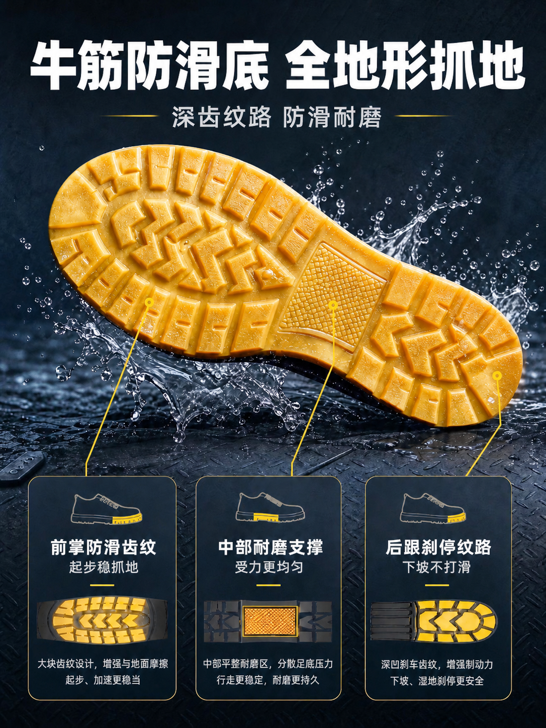 编辑图片：只调整鞋底颜色和质感，鞋底牛筋黄颜色调亮、更通透，呈… - 图片创意预览