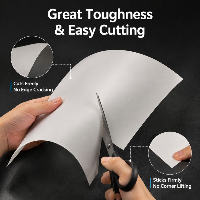 [主图5] Great Toughness and Easy Cutting，展示产品韧性好易裁切特点。本图使用【图3】展示产品韧性。
[氛围风格] 功能测试演示，真实操作，客观可信，商业摄影质感。预览效果