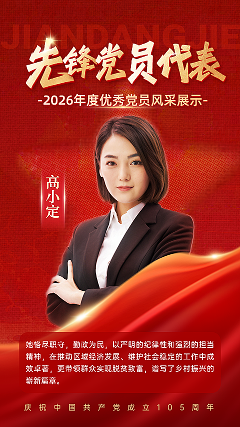 优秀党员人物风采表彰颁奖竖版海报