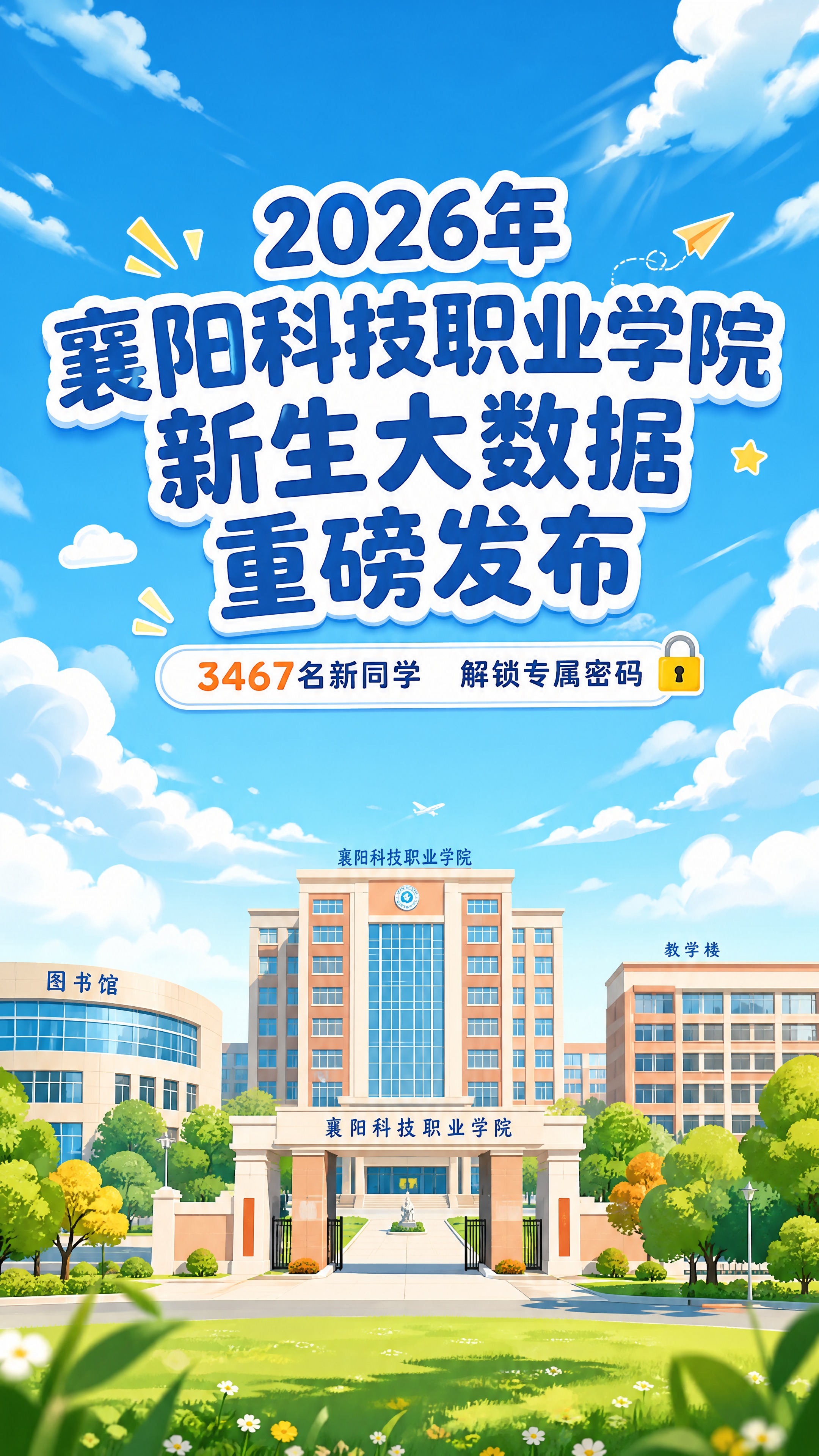 [画面] 新生大数据封面页，竖版构图。画面上方是蓝天白云，中间… - 图片创意预览