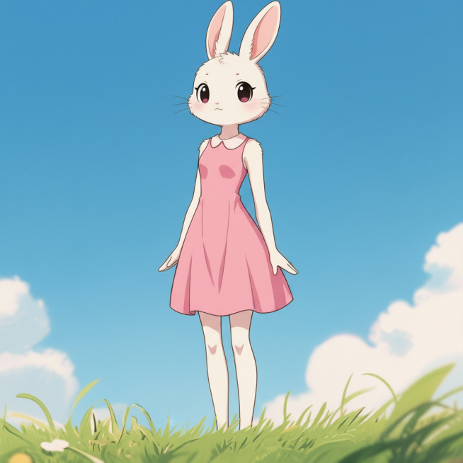 创建小兔长大的形象，152高，瘦瘦的，身材很好预览效果