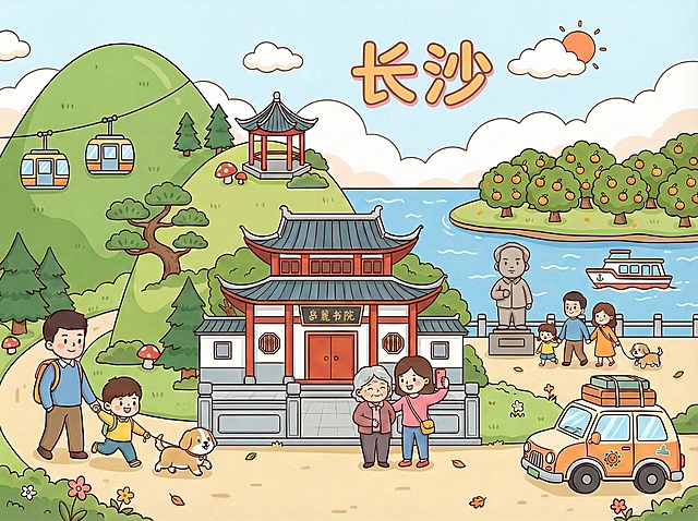 帮我在图像上加上卡通的长沙两个字