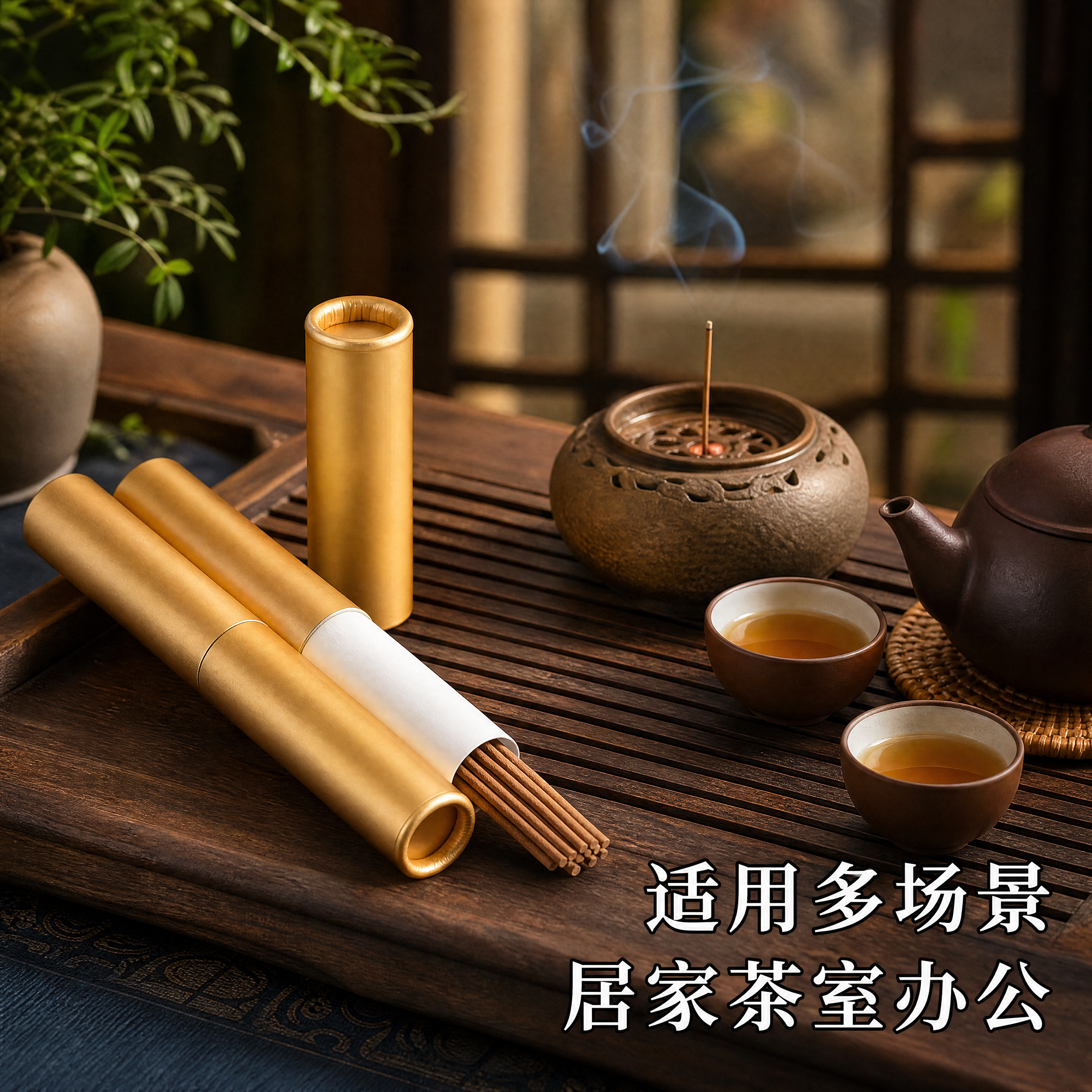 [主图-3] 沉香线香茶室场景搭配图 中式茶室禅意风 商业摄影… - 图片创意预览