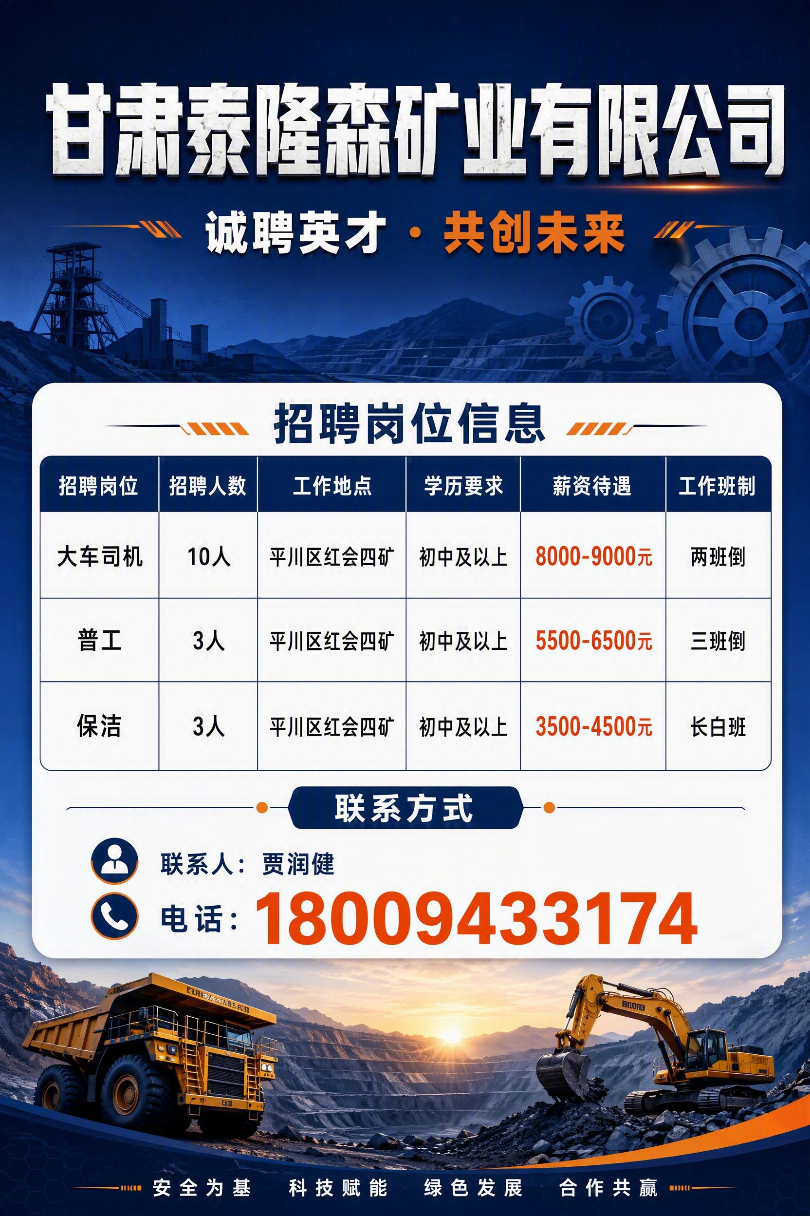 一张矿业公司招聘竖版海报，2:3比例（60x90cm展板），工… - 图片创意预览