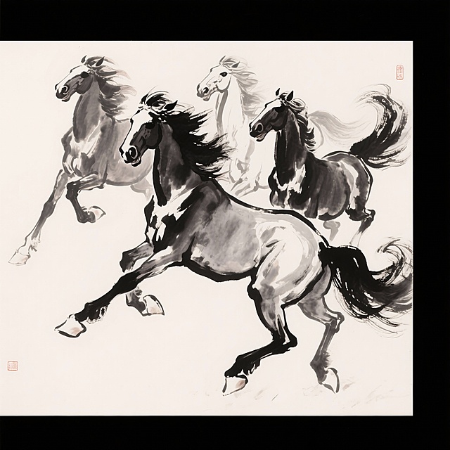 换乘徐悲鸿八骏图的风格