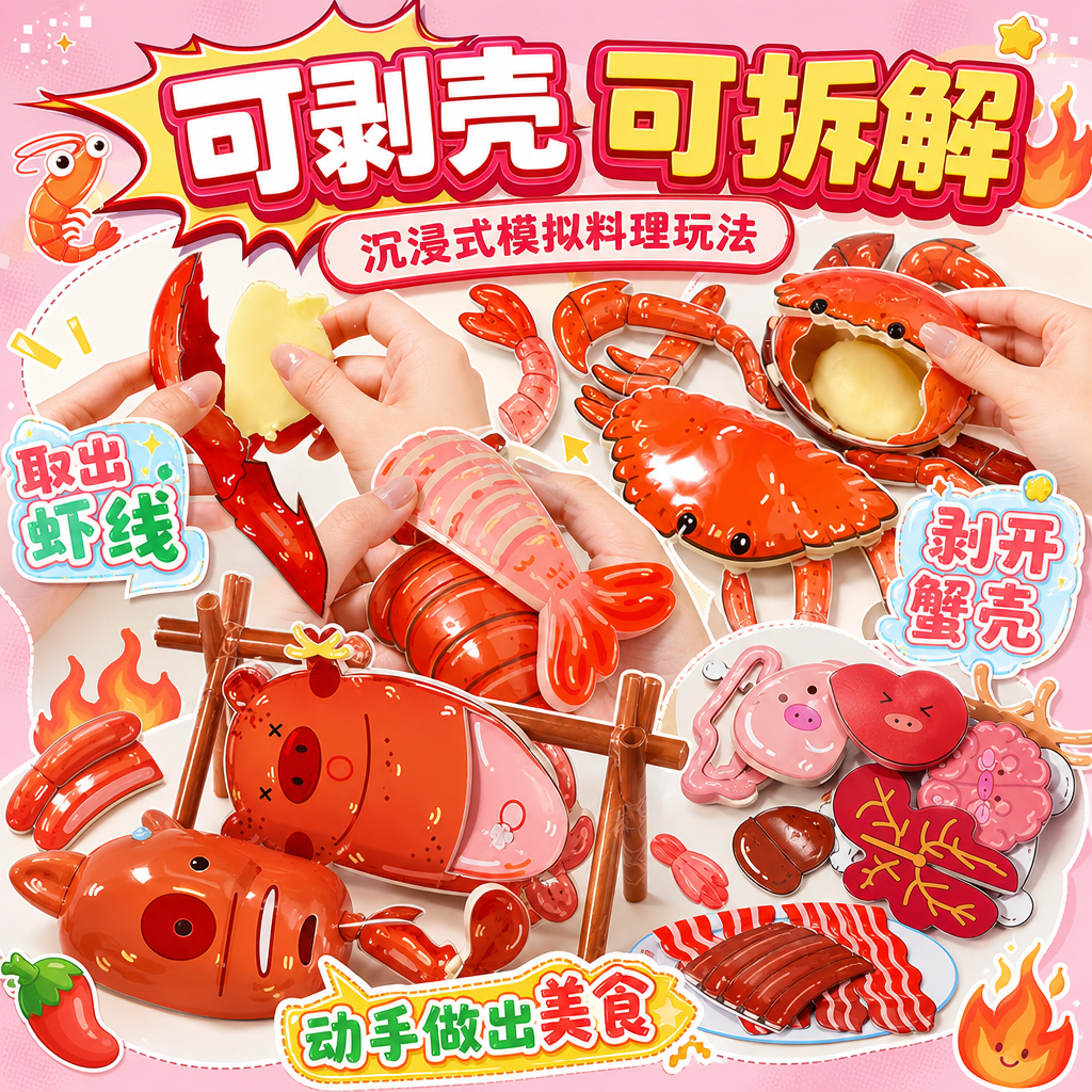 1:1正方形电商主图，卡通童趣风+马卡龙清新风，高饱和活泼配色… - 图片创意预览