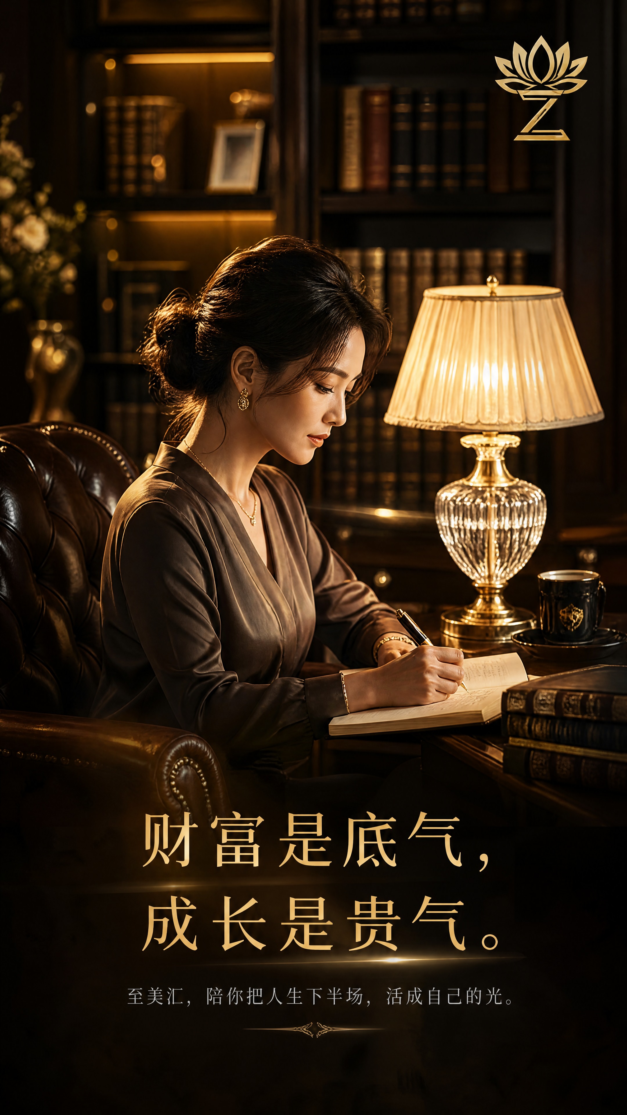 9:16竖版朋友圈海报，高级轻奢风格，精英女性生活美学。画面主… - 图片创意预览