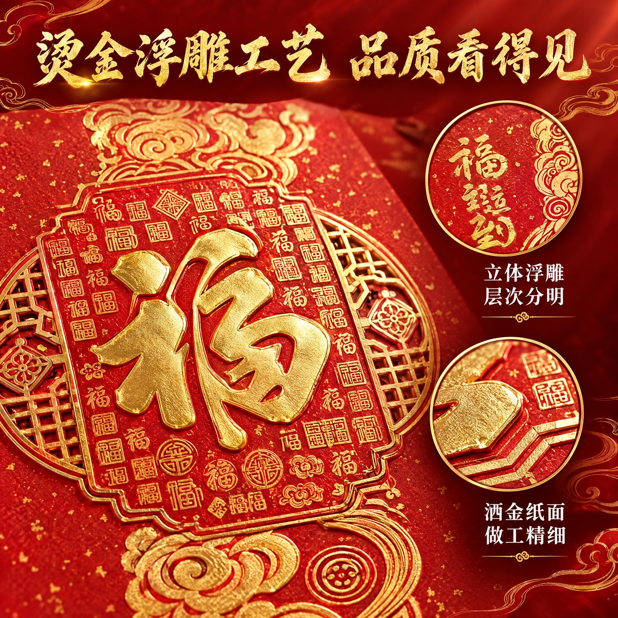 [主图-3] 材质细节与工艺品质展示，突出烫金浮雕工艺和精美做… - 图片创意预览