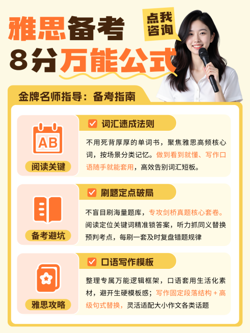 雅思备考考生高分提分技巧万能公式上岸干货攻略小红书封面预览效果