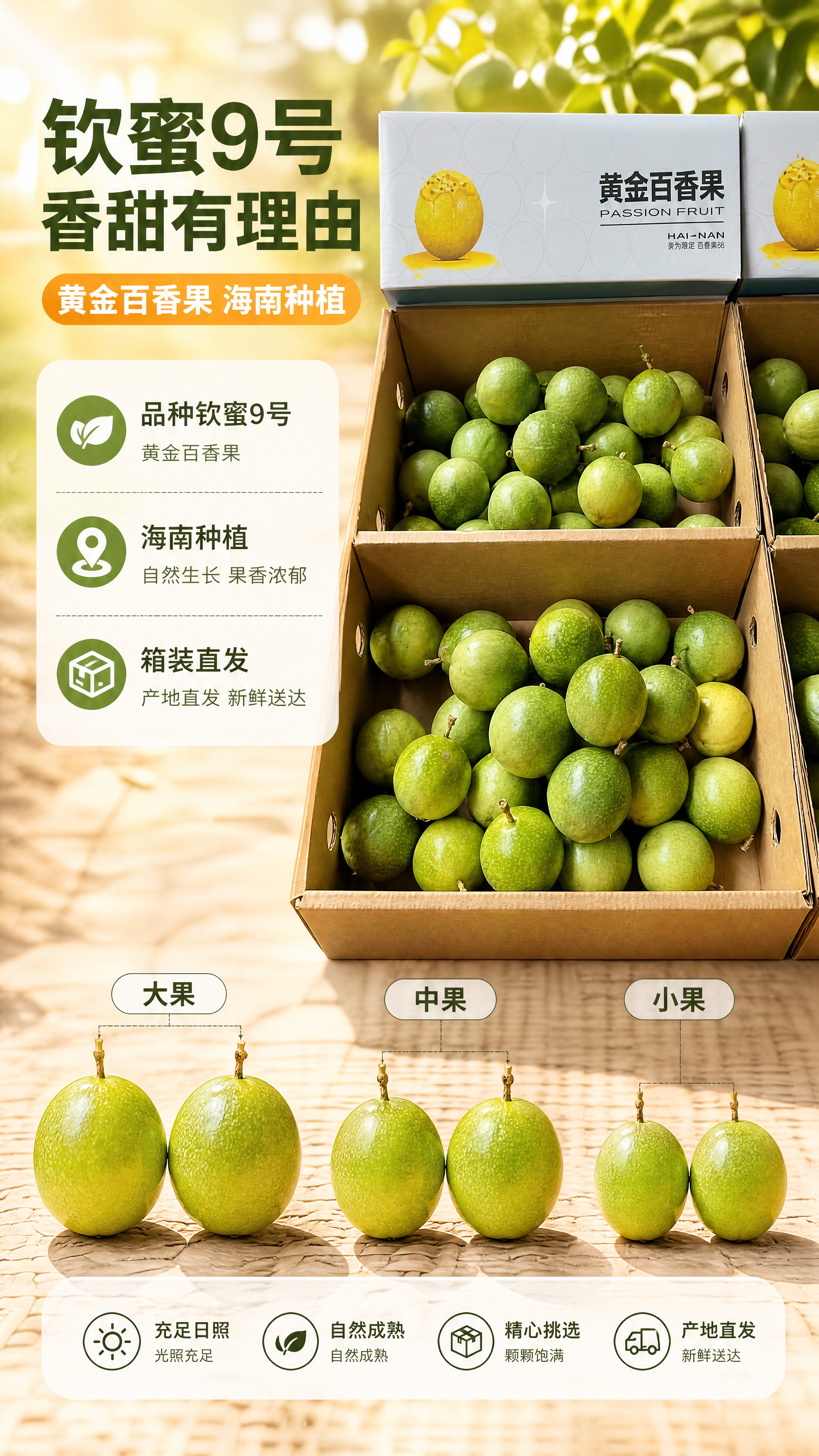 [商品] 使用【图1】钦蜜9号黄金百香果；保留青绿果皮、浅色斑… - 图片创意预览