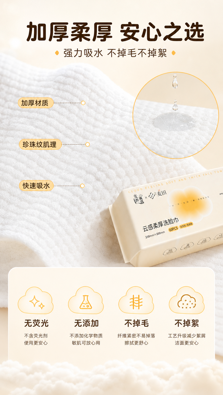 [商品] 使用【图2】洗脸巾面料纹理细节图为主，搭配【图1】包… - 图片创意预览
