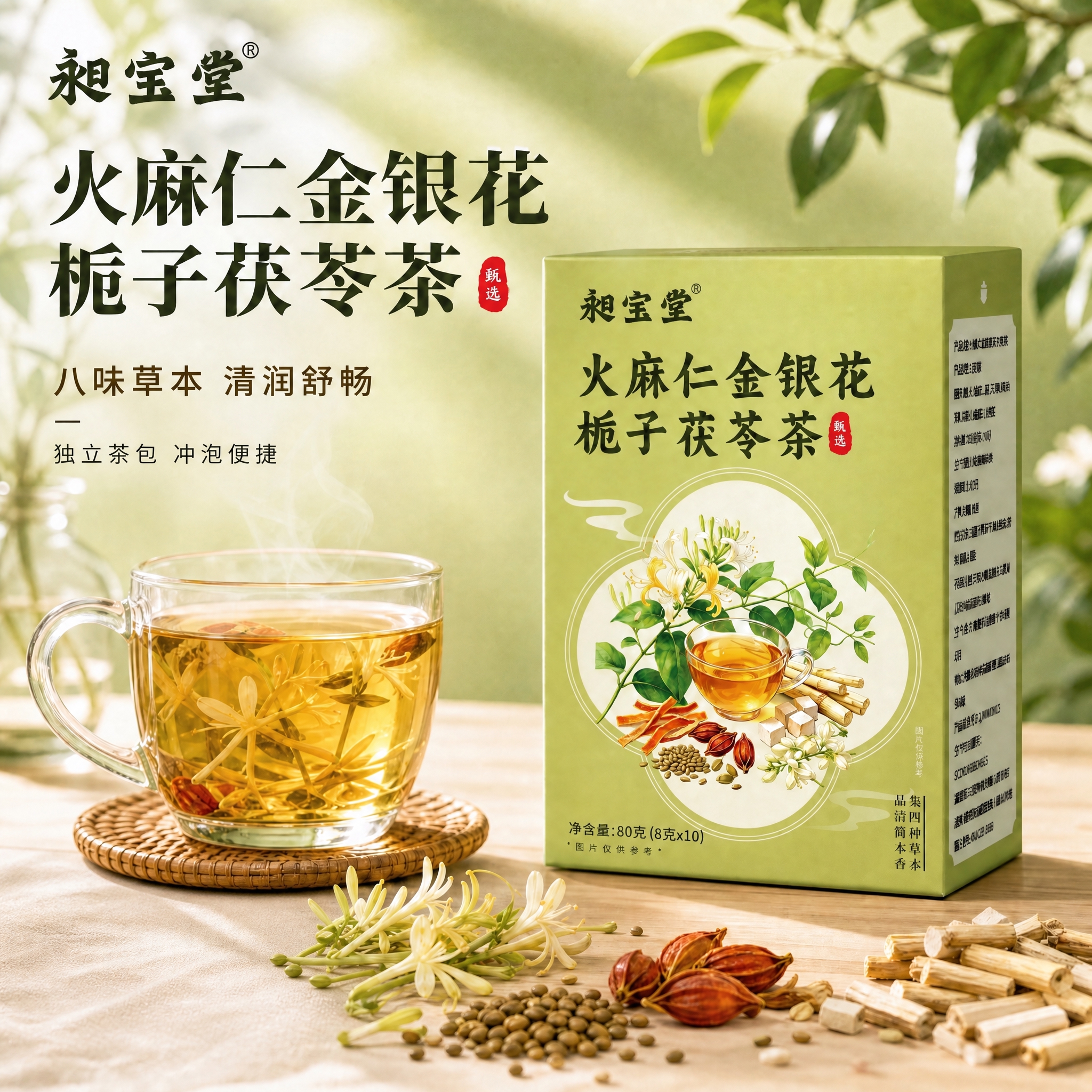 移除画面左下角的两个白色无纺布三角茶包内袋，保留其余所有元素不… - 图片创意预览