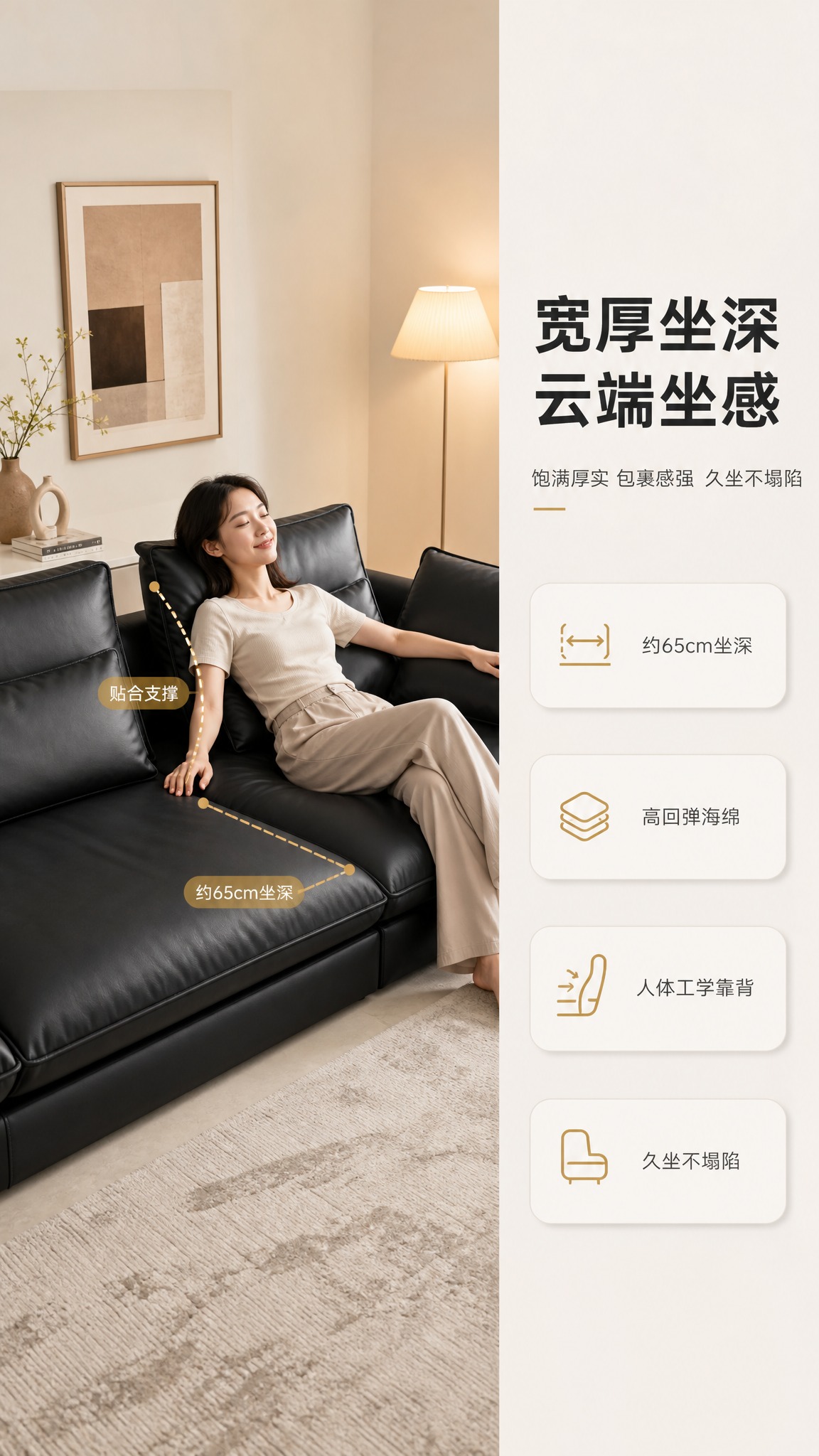[商品] 使用【图1】黑色L型转角沙发；保留方正箱体结构、宽厚… - 图片创意预览