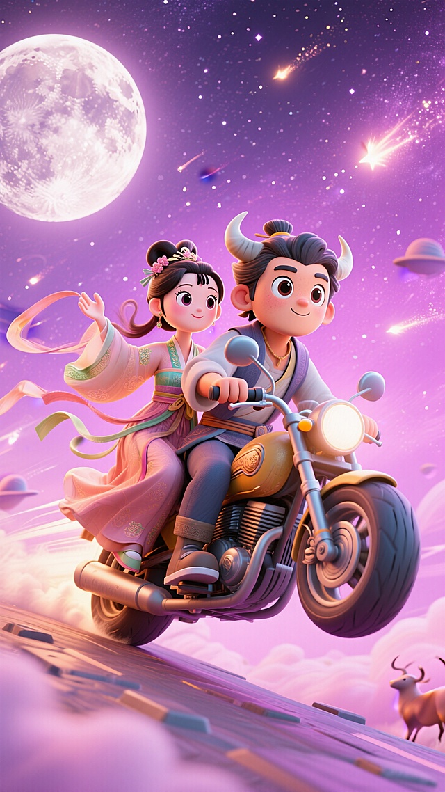 七夕牛郎织女·可可爱爱的3d创意