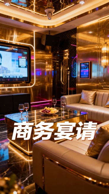 生成50张商务KTV的照片，加入一些文字预览效果