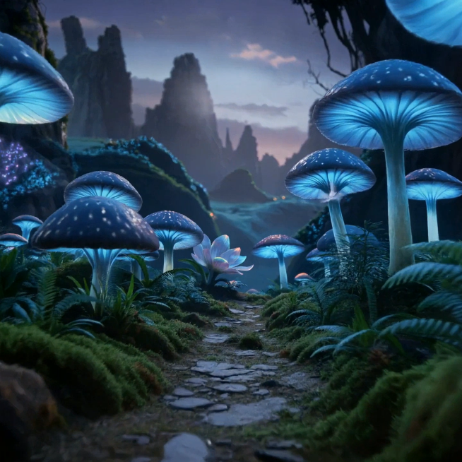 自由创作华丽写实的超现实唯美自然风光视频预览效果