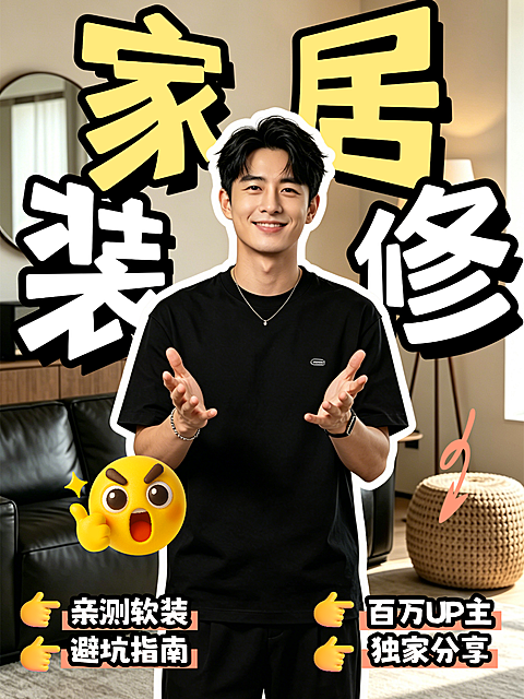 家居攻略指南人像花字小红书封面