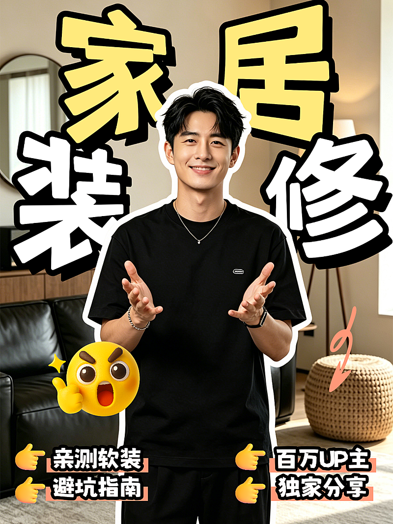 家居攻略指南人像花字小红书封面
