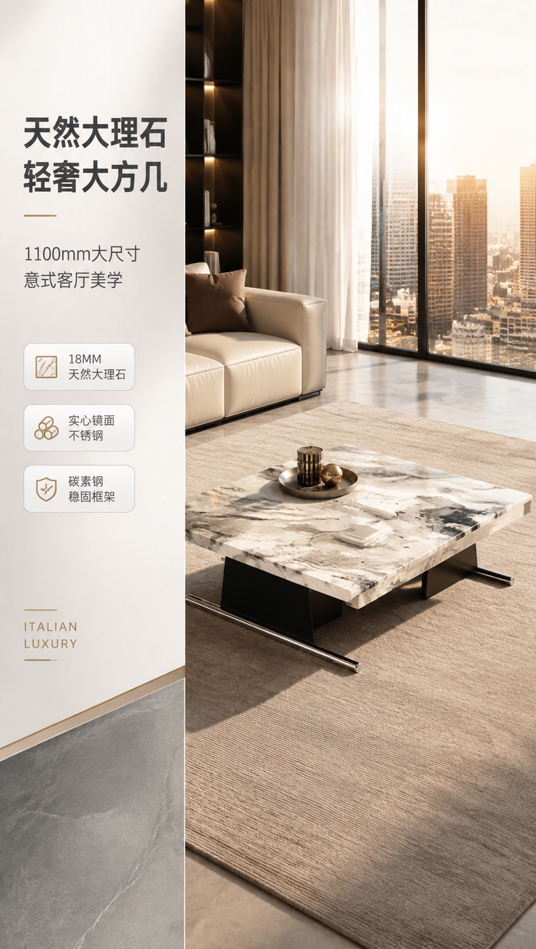 [商品] 使用【图1】DC-8874大方几；保留方形大理石台面… - 图片创意预览