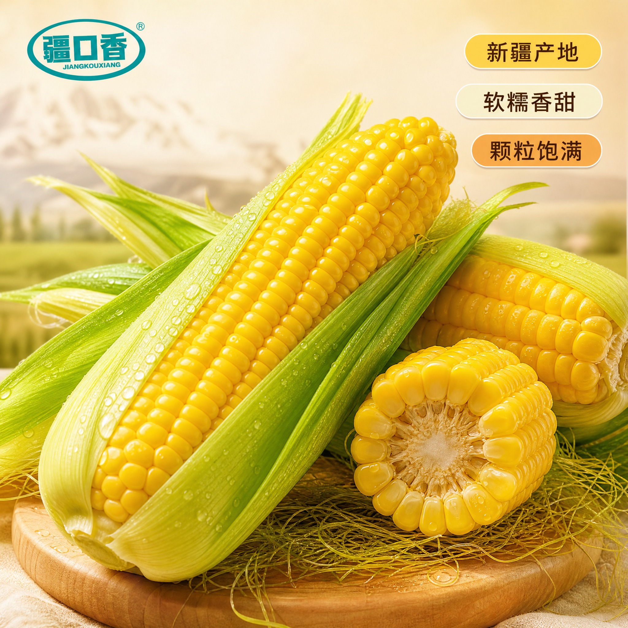 [主图-1] 新疆黄糯玉米首图，突出食欲感与新鲜度，点击率型主… - 图片创意预览
