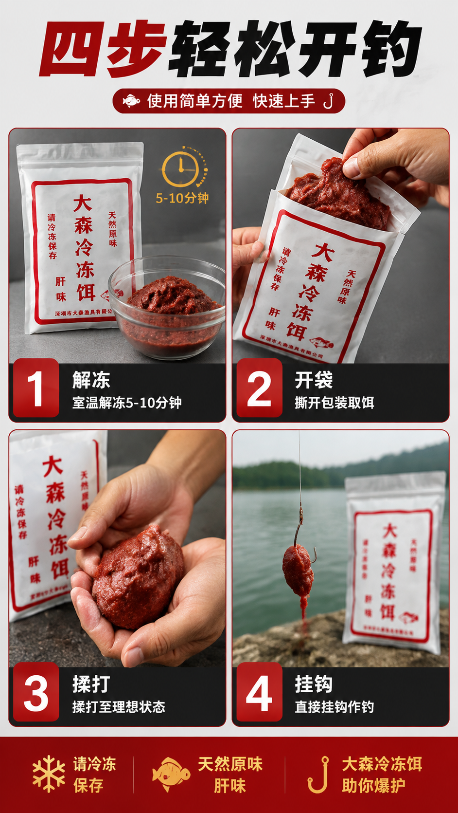 [商品] 使用【图2】大森冷冻饵包装袋；保留包装袋白色主体、红… - 图片创意预览