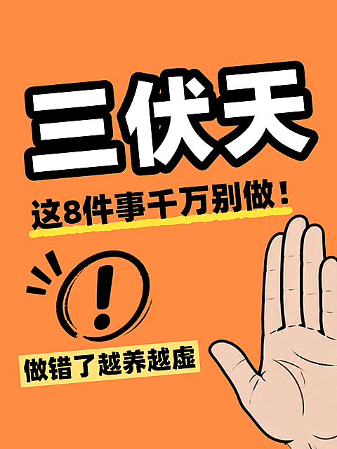 三伏天养生建议知识科普分享简约现代风小红书封面