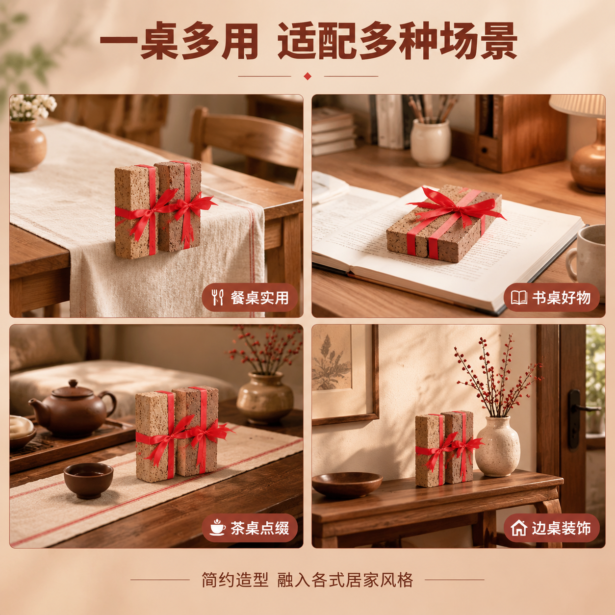 [商品] 使用【图4】两块红砖捆红绳压布石；保留两块砖的外形、… - 图片创意预览