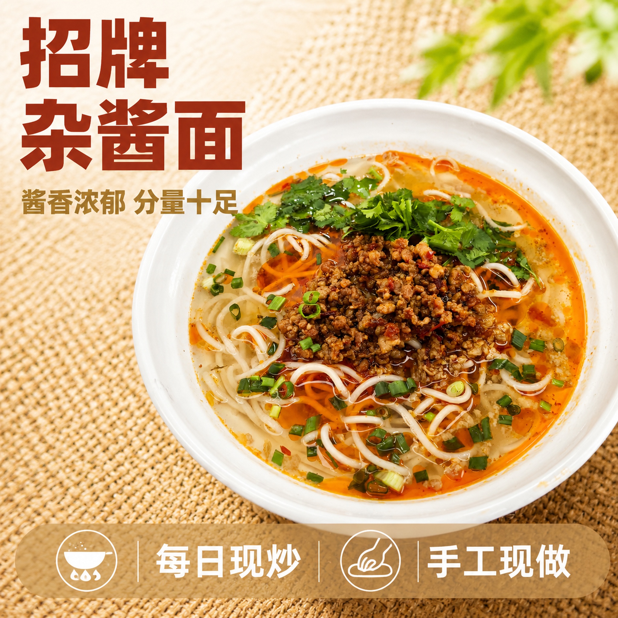 [单张主图] 杂酱面条产品主图，美团外卖商家头像使用，爆款促销… - 图片创意预览
