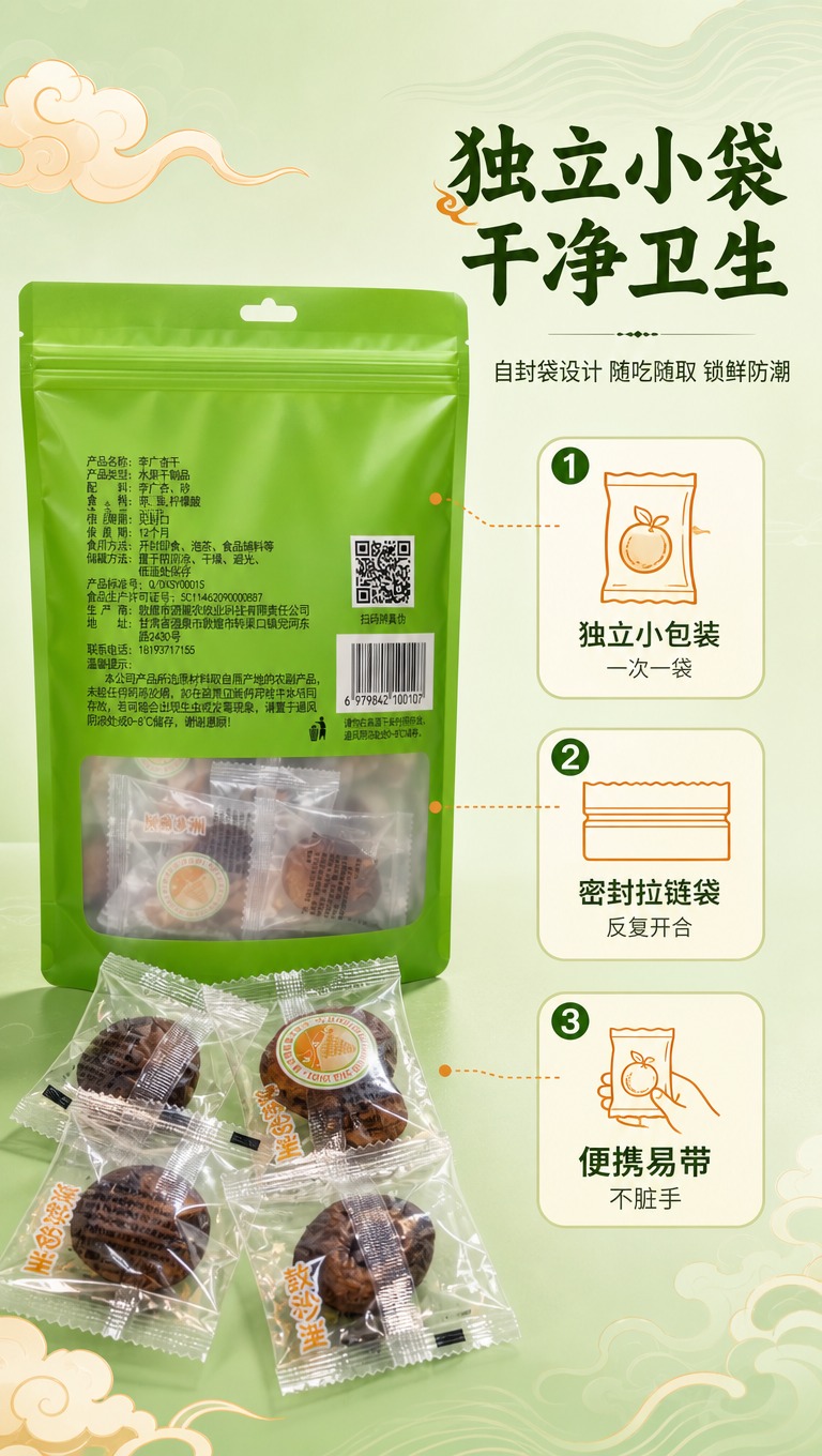 [商品] 使用【图2】敦韵沙洲李广杏干倒出独立小包装图 + 【… - 图片创意预览