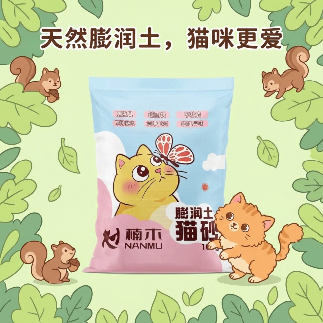 我是在拼多多卖猫砂的 帮我做10张主图 要求简单可爱一点 文案自己发挥预览效果