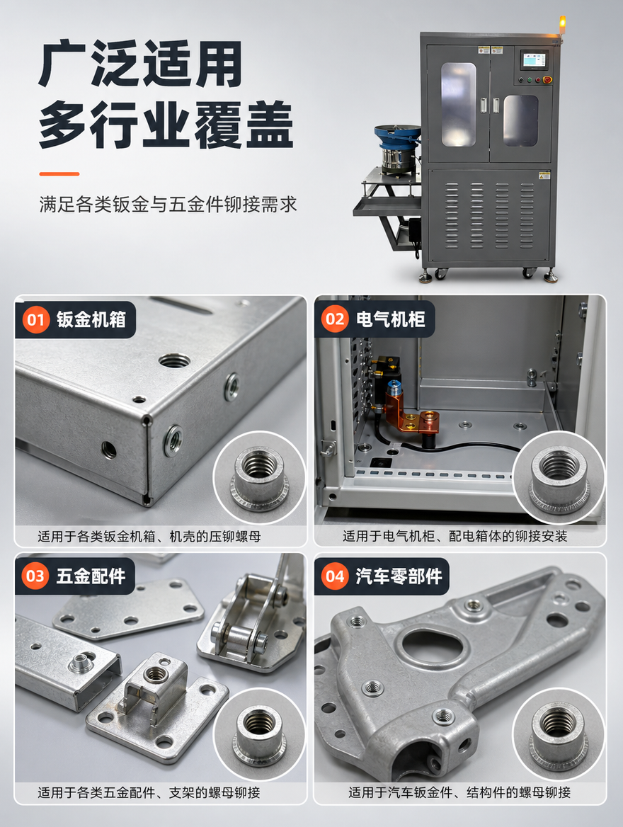 [详情页-3] 场景适配：适用行业与铆接工件展示。 [商品]… - 图片创意预览