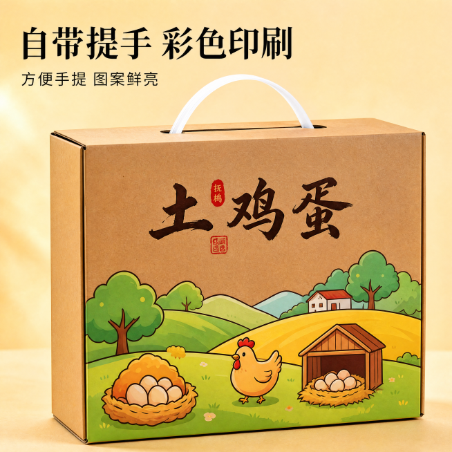 [主图-4] 提手与彩印细节展示主图。[氛围风格] 细节功能展示摄影，清晰直观。[画质] 商业摄影质感、光线柔和通透、产品清晰真实、画面干净高级。[元素] 特写展示礼盒顶部的自带一体提手，提手手提起来预览效果