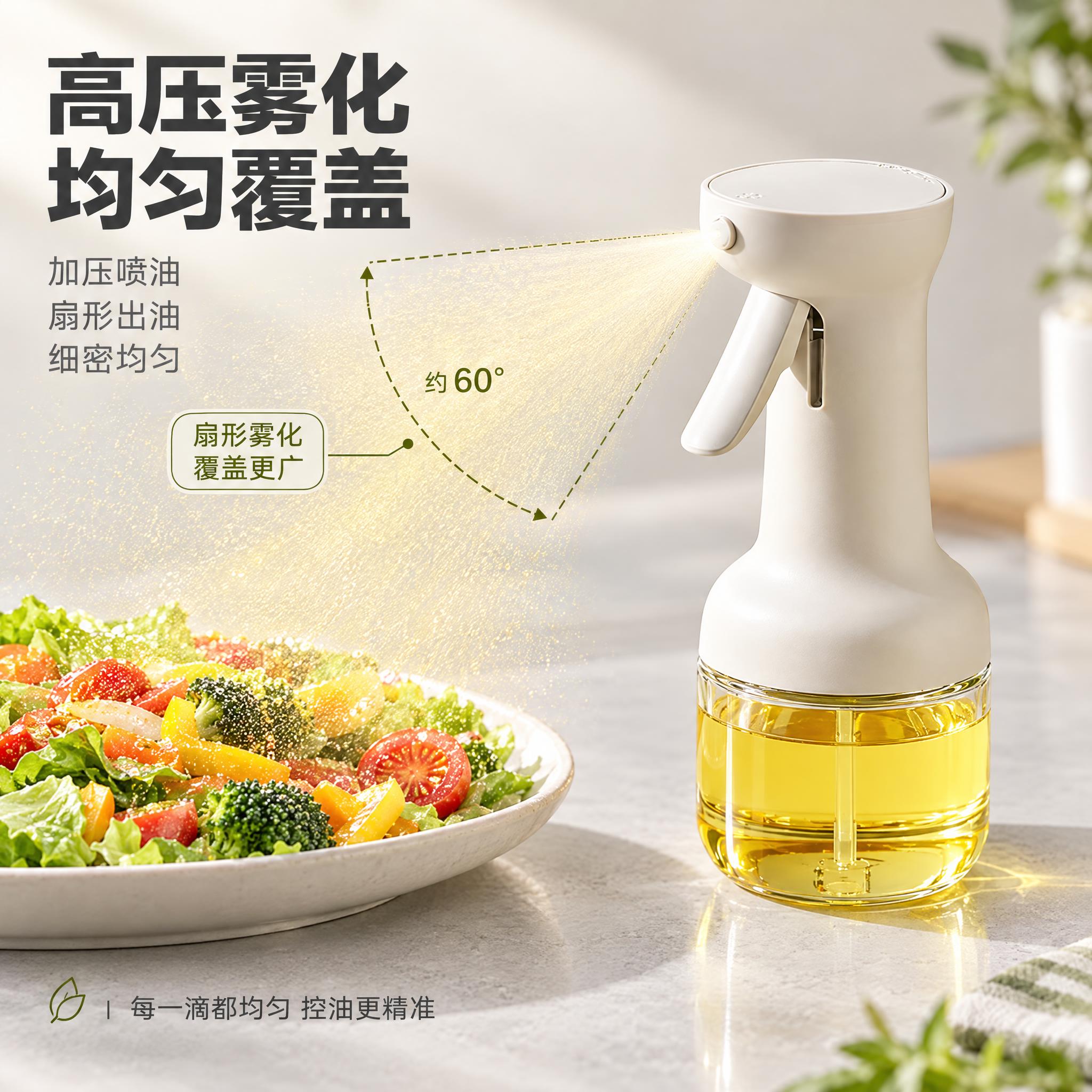 [主图-5] 家用防滴挂玻璃喷油壶 产品细节卖点图2 加压扇形… - 图片创意预览