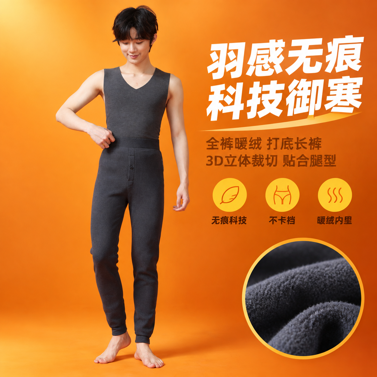 [主图-1] 核心卖点首图，主题：羽感无痕 科技御寒保暖裤。… - 图片创意预览