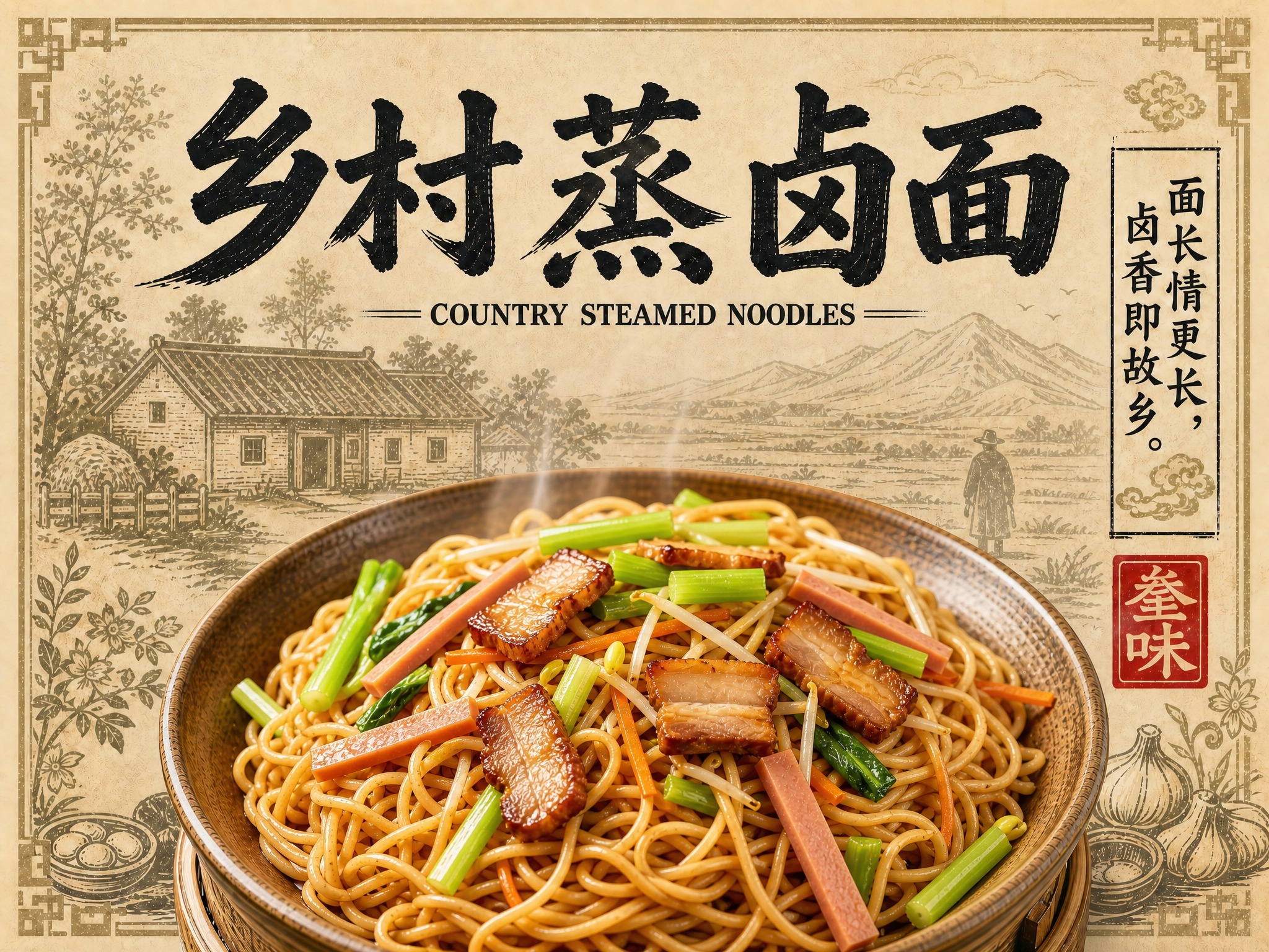 以第一张海报为版式与底图基础，将食物主体替换为第二张参考图中的… - 图片创意预览