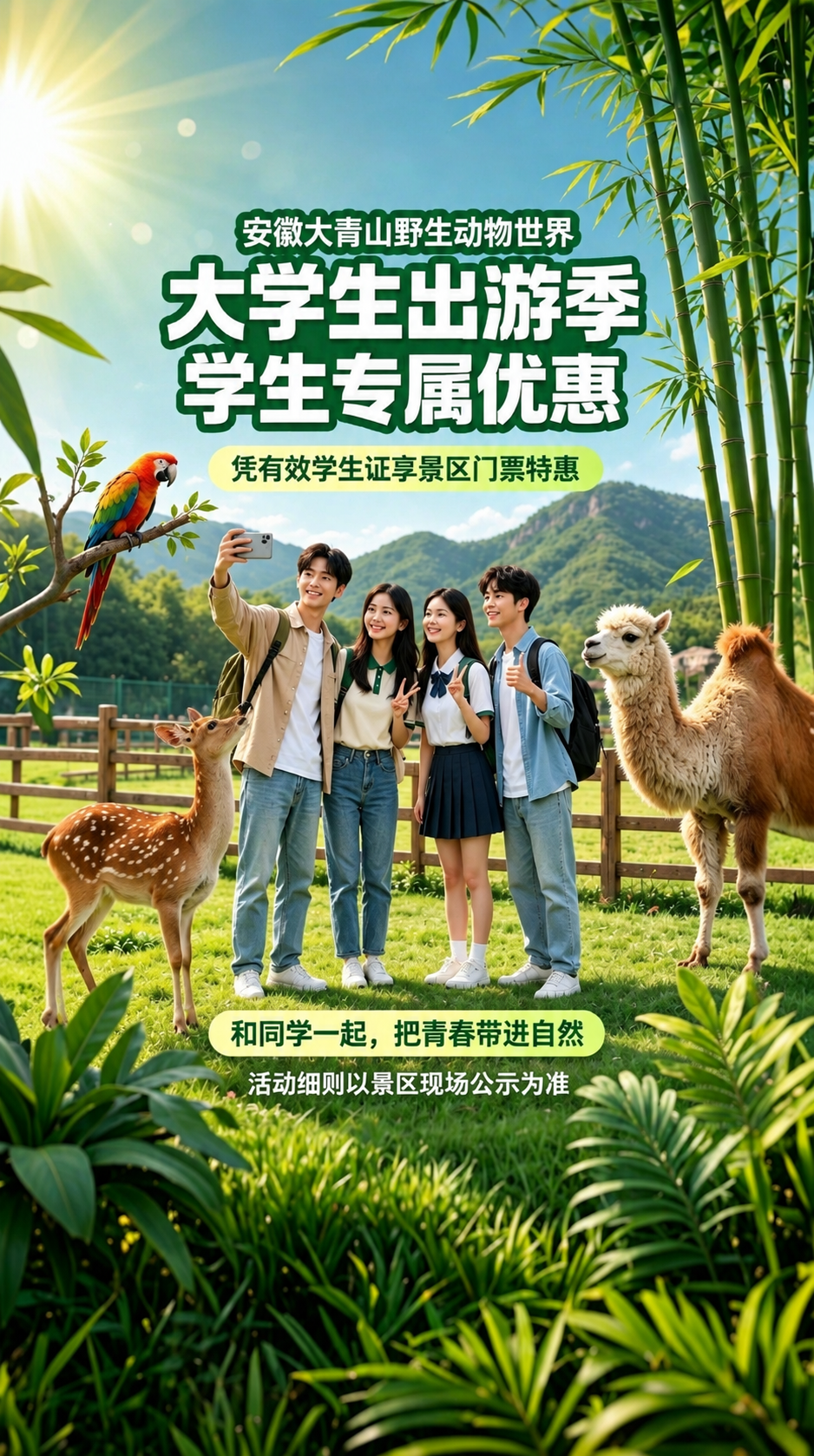 保持原图整体构图、场景、动物、文字和人物姿势服装完全不变，重新… - 图片创意预览