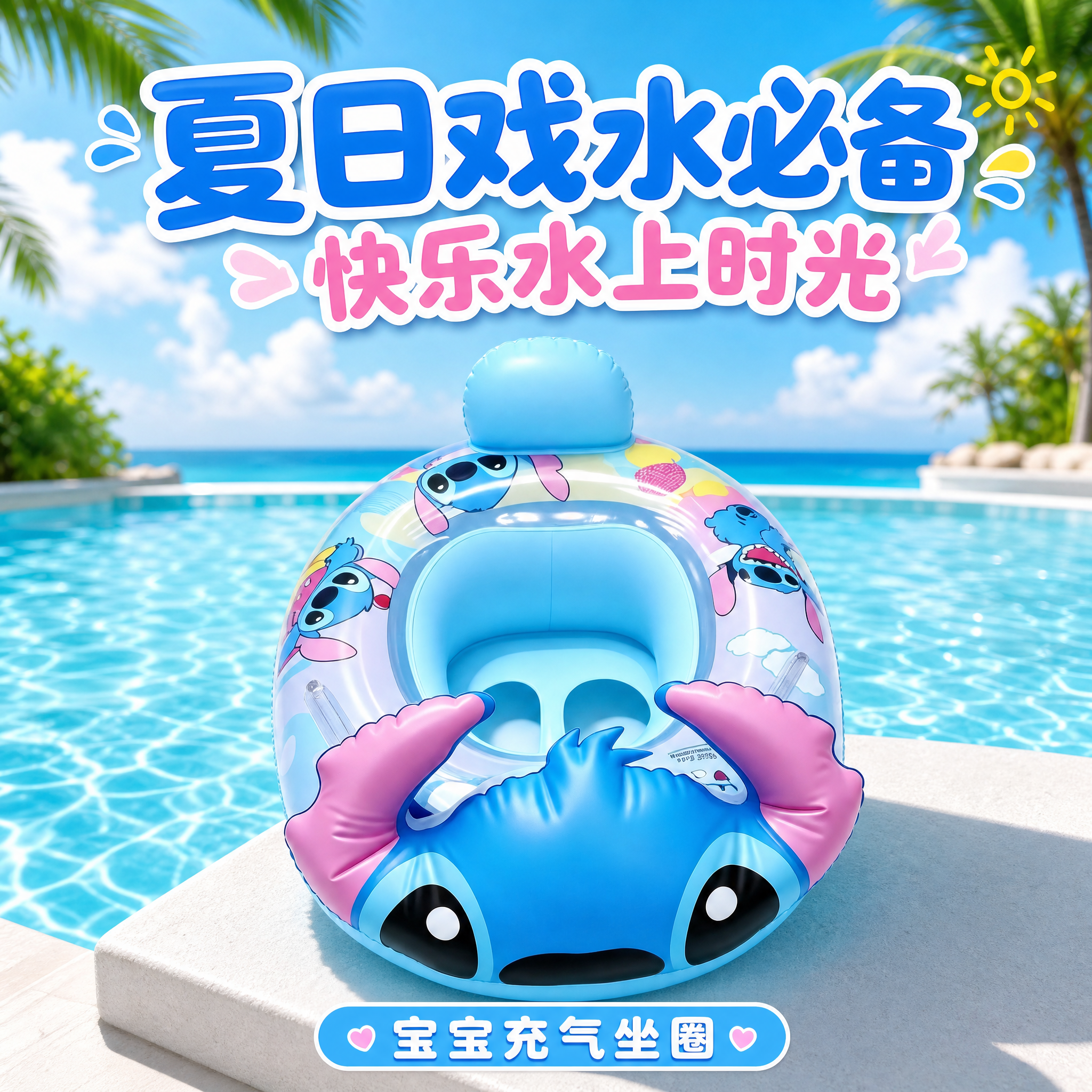 [主图-11] 宝宝充气坐圈 夏日戏水必备 快乐水上时光 [统… - 图片创意预览