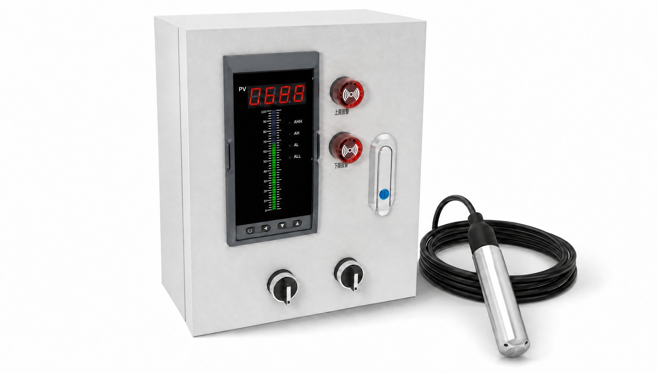 去除液位变送器探头银色金属柱体表面的所有文字和标识，还原为干净… - 图片创意预览