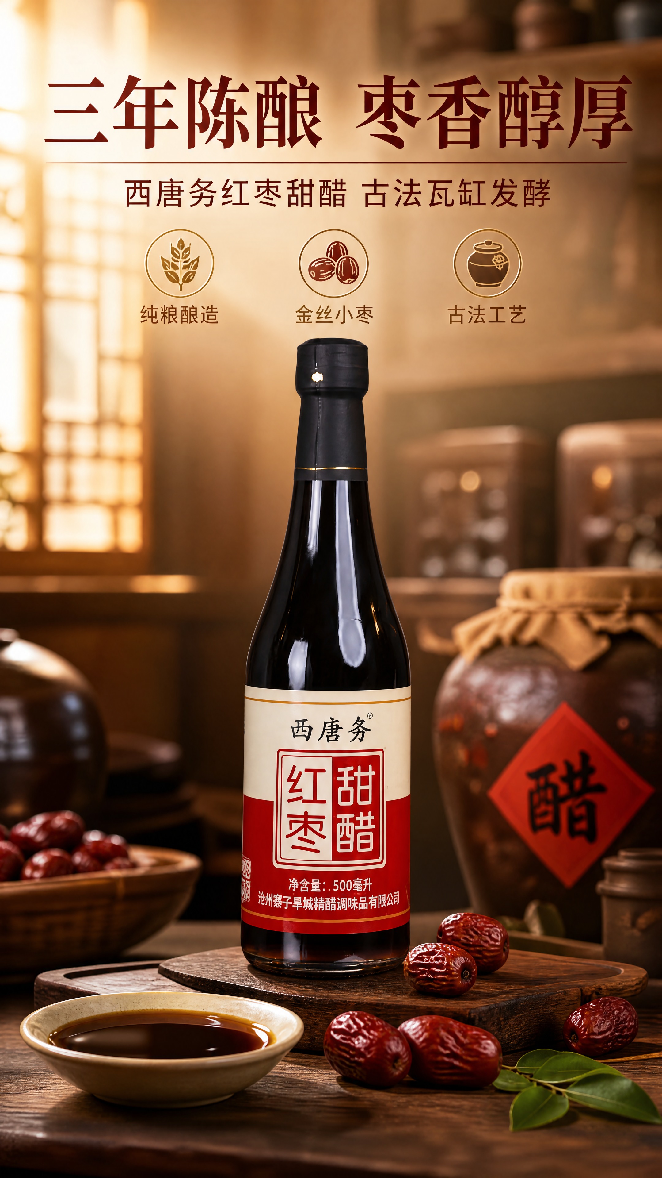 [商品] 使用【图1】西唐务红枣甜醋500ml玻璃瓶装；保留瓶… - 图片创意预览