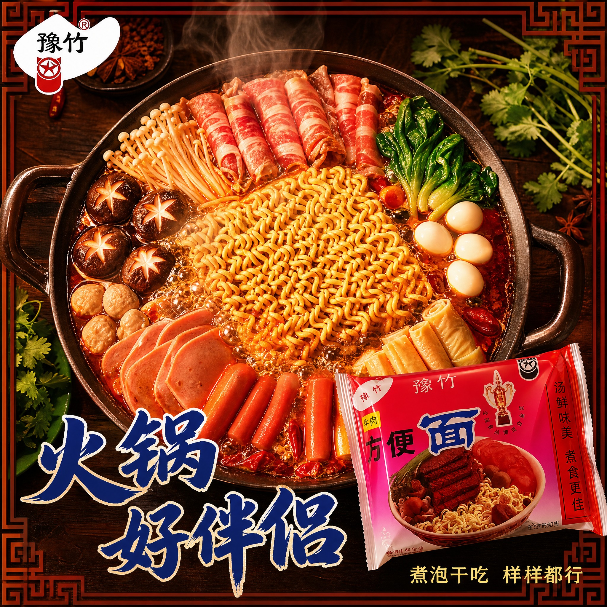 [主图-4] 豫竹方便面 火锅伴侣 多场景食用主题。 [统一基… - 图片创意预览