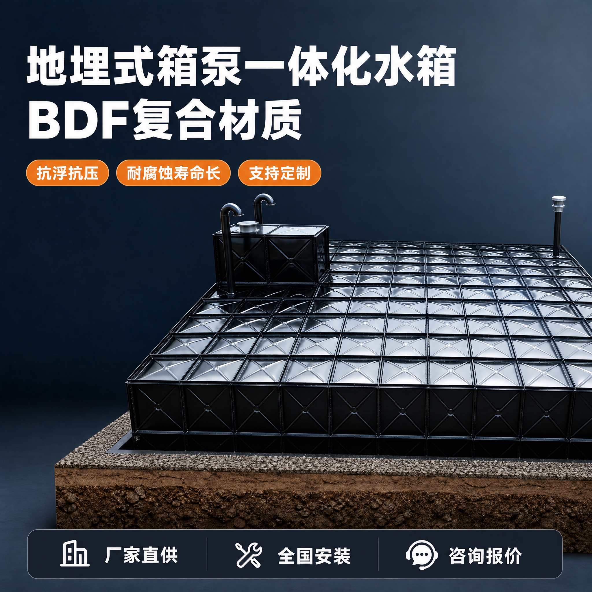 [主图-1] 地埋水箱首图点击率，突出BDF地埋式箱泵一体化水… - 图片创意预览