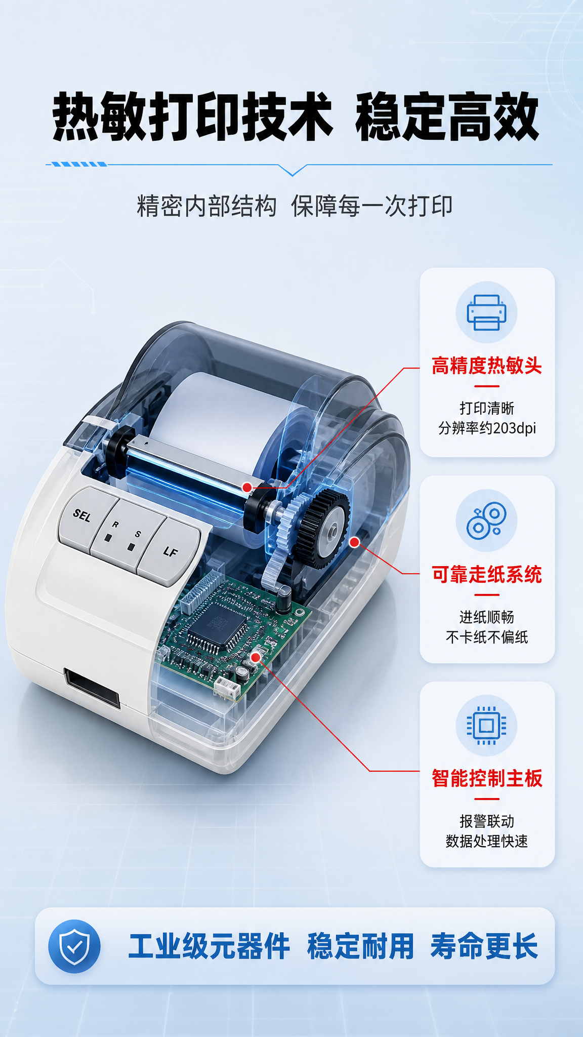 [商品] 使用【图1】报警打印机产品图；保留产品外观结构，同时… - 图片创意预览