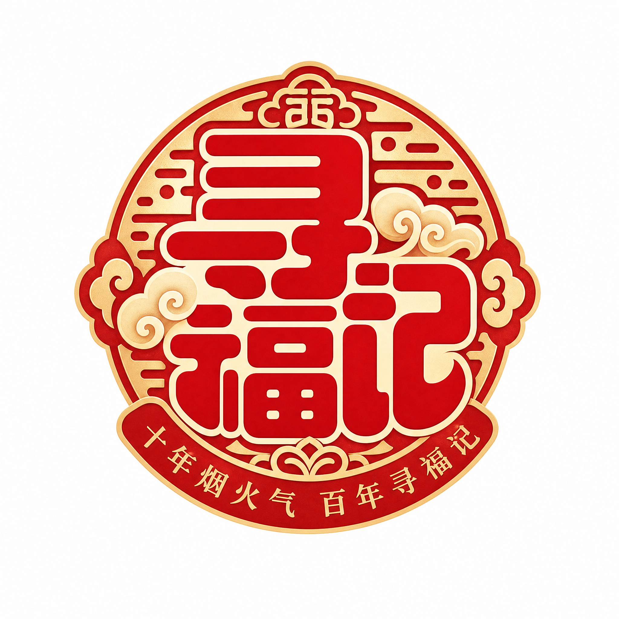 国潮花饽饽馒头品牌logo设计，参考图中的传统中式印章风格和扇… - 图片创意预览