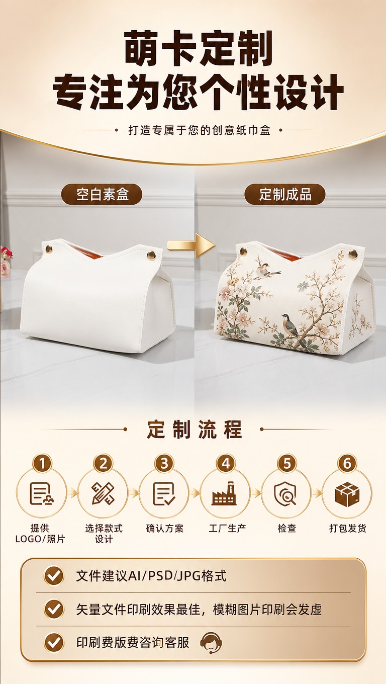 [商品] 使用【图1】白色PU皮革纸巾盒；保留产品外观特征；制… - 图片创意预览