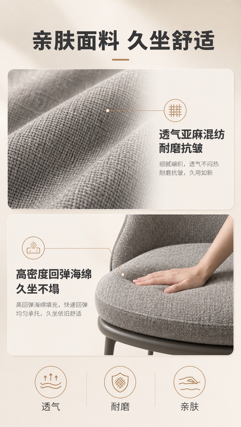 [商品] 使用【图1】灰色布艺休闲椅；保留灰色织物面料、弧形靠… - 图片创意预览