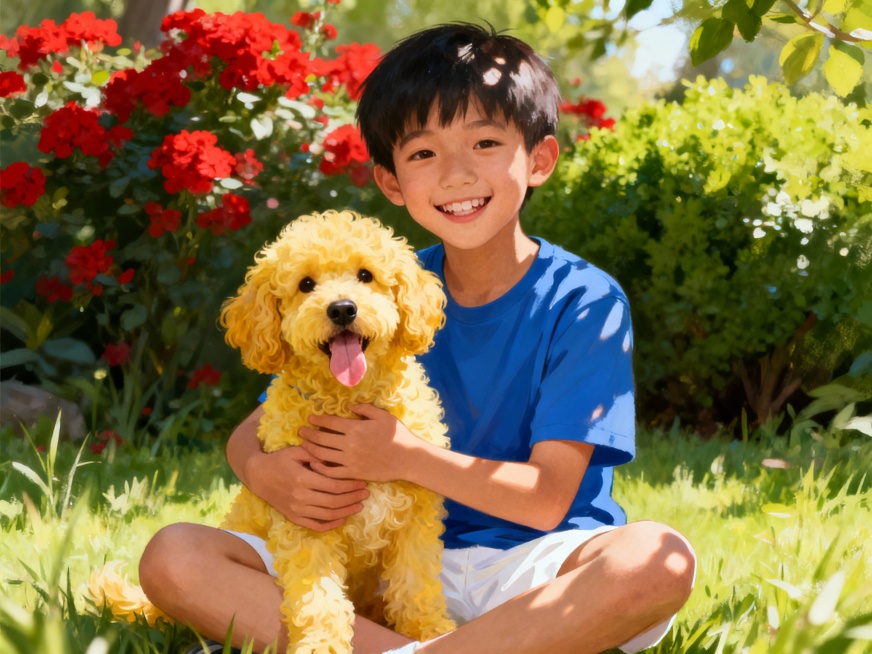 A dog.
There is a cute dog in the park.
The dog eats a bone every morning.
My mom feeds the dog ever预览效果