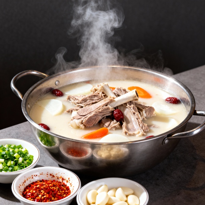 生成一张类似的羊肉汤锅的高清图预览效果