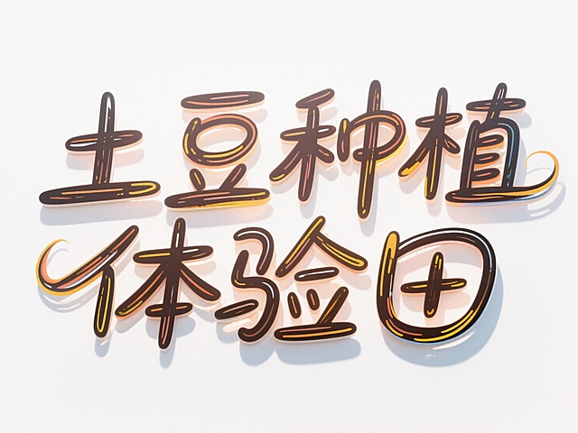 卡通感描边风大字，软3D质感搭配光影与体积感，清新趣味十足，传递土豆种植体验日的欢乐氛围。