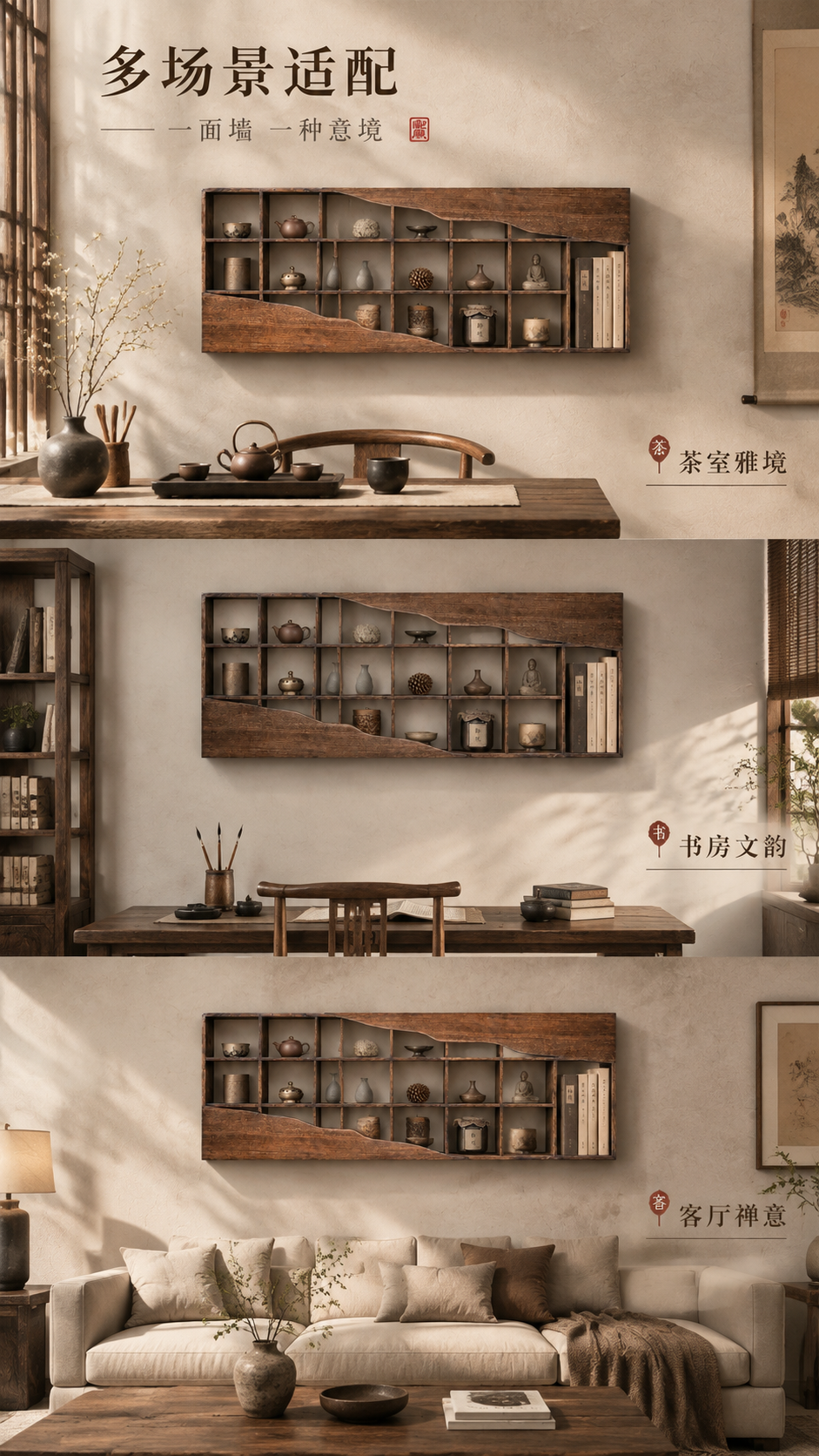 [商品] 使用【图1】老榆木挂壁架；保留整体结构、老榆木深棕做… - 图片创意预览