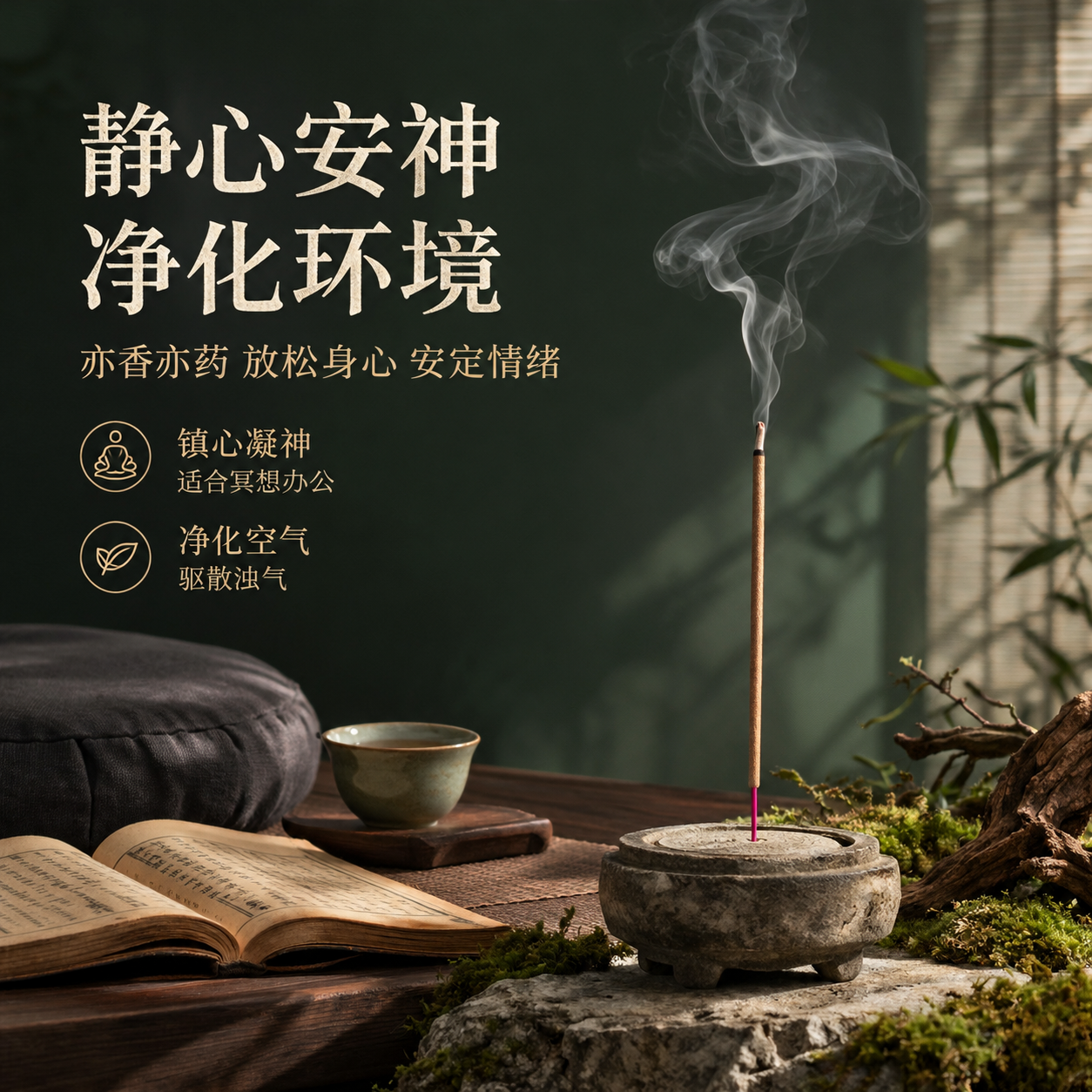 [主图-5] 功效与体验卖点 静心安神 净化环境 [统一基调]… - 图片创意预览